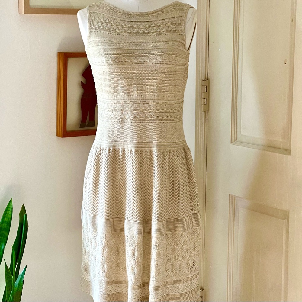 Ralph Lauren Gorgeous Champagne Gold Knit Dress.
